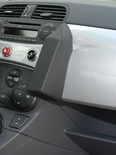 KUDA Handyhalterung passend für FIAT 500 ab 08/2007 - Telefonkonsole für Smartphones, Handy, Navi und mehr - Kunstlederkonsole, schwarz, 078265 von KUDA