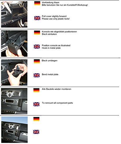 KUDA 091835 Halterung Kunstleder schwarz für Mercedes Smart Fortwo (Reihe 451) ab 10/2010 bis 2014 (ohne Navi) (Facelift) von KUDA