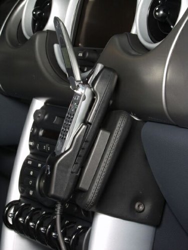 KUDA Handyhalterung passend für BMW Mini Cooper ab 09/2001 - Telefonkonsole für Smartphones, Handy, Navi und mehr - Kunstlederkonsole, schwarz, 092345 von KUDA