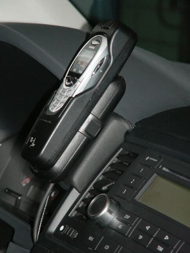 KUDA Handyhalterung passend für VW T5 Multivan (Startline-Edition) ab 04/2003 bis 09/2010 - Telefonkonsole für Smartphones, Handy, Navi und mehr - Kunstlederkonsole, Schwarz, 096485 von KUDA