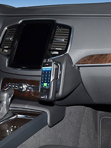 KUDA Handyhalterung passend für Volvo XC90 ab 2015 - Telefonkonsole für Smartphones, Handys, Navi und mehr – Echtlederkonsole, schwarz, 2080 von KUDA