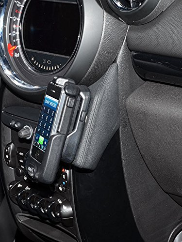 KUDA Handyhalterung passend für Mini Countryman R60 Facelift 07/2014 bis 2017 - Telefonkonsole für Smartphones, Handys, Navi und mehr – Kunstlederkonsole, schwarz, 2175 von KUDA