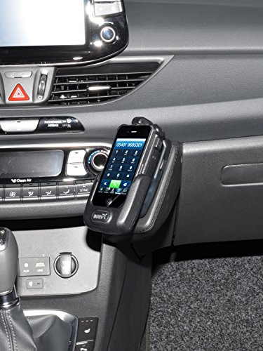 KUDA Handyhalterung passend für Hyundai i30 ab 2016 - Telefonkonsole für Smartphones, Handys, Navi und mehr – Kunstlederkonsole, schwarz, 2635 von KUDA