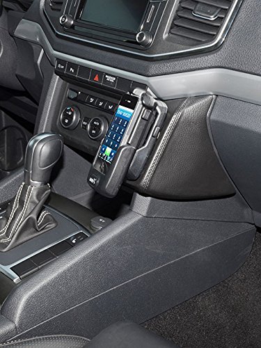 KUDA Handyhalterung passend für VW Amarok ab 2016 - Telefonkonsole für Smartphones, Handys, Navi und mehr – Echtlederkonsole, schwarz, 2860 von KUDA