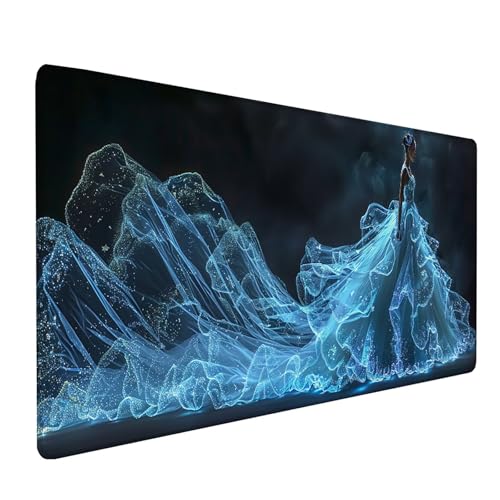 Blau Mousepad XXL, Frau Mauspad Groß 900x300 mm, Schreibtischunterlage mit Vernähten Kanten, Wasserdicht Rutschfest Spezielle Oberfläche Mouse Pad, Mauspads für Zimmer Deko Gaming Zubehör K-2167 Blau Mousepad XXL, Frau Mauspad Groß 900x300 mm, Schreibtischunterlage mit Vernähten Kanten, Wasserdicht Rutschfest Spezielle Oberfläche Mouse Pad, Mauspads für Zimmer Deko Gaming Zubehör K-2167 von KUEAJIOU