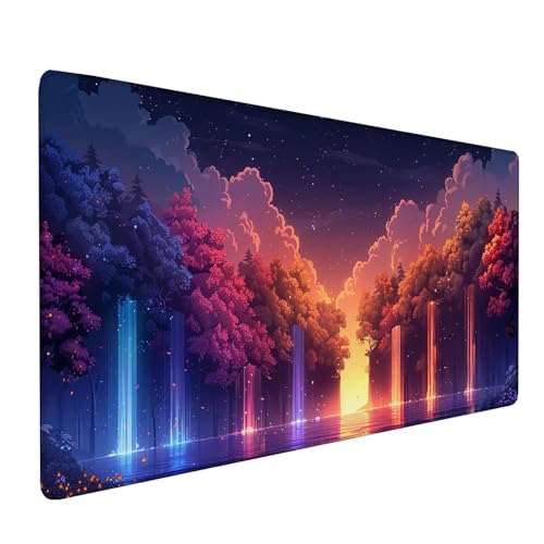 Blau Mousepad XXL, Sternenhimmel Mauspad Groß 900x300 mm, Schreibtischunterlage mit Vernähten Kanten, Wasserdicht Rutschfest Spezielle Oberfläche Mouse Pad, Mauspads für Gaming Zubehör C-7738 Blau Mousepad XXL, Sternenhimmel Mauspad Groß 900x300 mm, Schreibtischunterlage mit Vernähten Kanten, Wasserdicht Rutschfest Spezielle Oberfläche Mouse Pad, Mauspads für Gaming Zubehör C-7738 von KUEAJIOU