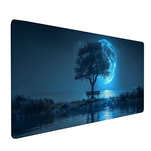Blau Mousepad XXL 1000x500 mm, Mond Mousepad Gaming, Schreibtischunterlage mit Rutschfeste Gummibasis, Mouse Pad Verbessert Geschwindigkeit und Präzision, Desk Mat für Gaming Zubehör, Geschenke 8-7804 Blau Mousepad XXL 1000x500 mm, Mond Mousepad Gaming, Schreibtischunterlage mit Rutschfeste Gummibasis, Mouse Pad Verbessert Geschwindigkeit und Präzision, Desk Mat für Gaming Zubehör, Geschenke 8-7804 von KUEAJIOU