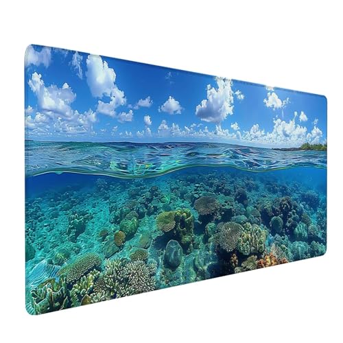Blau Mousepad XXL 1200x600 mm, Landschaft Mousepad Gaming, Schreibtischunterlage mit rutschfeste Gummibasis, Mouse Pad Verbessert Geschwindigkeit und Präzision, Desk Mat für Gaming Zubehör O-3203 Blau Mousepad XXL 1200x600 mm, Landschaft Mousepad Gaming, Schreibtischunterlage mit rutschfeste Gummibasis, Mouse Pad Verbessert Geschwindigkeit und Präzision, Desk Mat für Gaming Zubehör O-3203 von KUEAJIOU