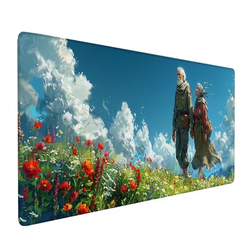 Blau Mousepad XXL 700x300 mm, Paar Mousepad Gaming, Schreibtischunterlage mit rutschfeste Gummibasis, Mouse Pad Verbessert Geschwindigkeit und Präzision, Desk Mat für Gaming Zubehör, Geschenke 5-8530 von KUEAJIOU