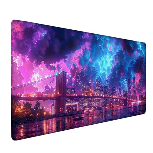 Blau Mousepad XXL 900x400 mm, Landschaft Mousepad Gaming, Schreibtischunterlage mit rutschfeste Gummibasis, Mouse Pad Verbessert Geschwindigkeit und Präzision, Desk Mat für Gaming Zubehör B-8110 Blau Mousepad XXL 900x400 mm, Landschaft Mousepad Gaming, Schreibtischunterlage mit rutschfeste Gummibasis, Mouse Pad Verbessert Geschwindigkeit und Präzision, Desk Mat für Gaming Zubehör B-8110 von KUEAJIOU