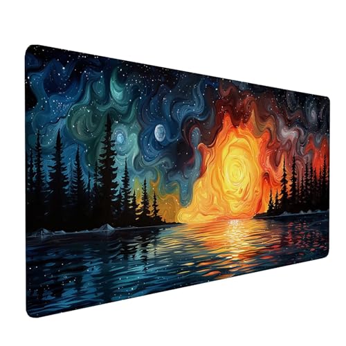 Gelb Mauspad XXL 1000x500x3mm, Schreibtischunterlage Sternhimmel, Groß Gaming Mousepad mit Vernähten Kanten, Mouse Pad Wasserdicht rutschfest, für Gaming Dekor, Gaming Zubehör, Geschenke 2-1-6 Gelb Mauspad XXL 1000x500x3mm, Schreibtischunterlage Sternhimmel, Groß Gaming Mousepad mit Vernähten Kanten, Mouse Pad Wasserdicht rutschfest, für Gaming Dekor, Gaming Zubehör, Geschenke 2-1-6 von KUEAJIOU