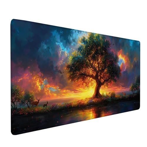 Gelb Mousepad XXL 600x300 mm, Landschaft Mousepad Gaming, Schreibtischunterlage mit rutschfeste Gummibasis, Mouse Pad Verbessert Geschwindigkeit und Präzision, Desk Mat für Gaming Zubehör 1-7658 Gelb Mousepad XXL 600x300 mm, Landschaft Mousepad Gaming, Schreibtischunterlage mit rutschfeste Gummibasis, Mouse Pad Verbessert Geschwindigkeit und Präzision, Desk Mat für Gaming Zubehör 1-7658 von KUEAJIOU