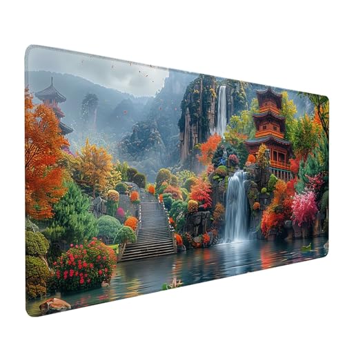GrüN Mousepad XXL, Landschaft Mauspad Groß 700x400 mm, Schreibtischunterlage mit Vernähten Kanten, Wasserdicht Rutschfest Spezielle Oberfläche Mouse Pad, Mauspads für Zimmer Deko Gaming Zubehör 1-3684 GrüN Mousepad XXL, Landschaft Mauspad Groß 700x400 mm, Schreibtischunterlage mit Vernähten Kanten, Wasserdicht Rutschfest Spezielle Oberfläche Mouse Pad, Mauspads für Zimmer Deko Gaming Zubehör 1-3684 von KUEAJIOU