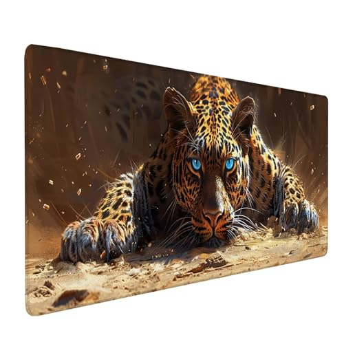 GrüN Mousepad XXL, Tiger Mauspad Groß 800x300 mm, Schreibtischunterlage mit Vernähten Kanten, Wasserdicht Rutschfest Spezielle Oberfläche Mouse Pad, Mauspads für Zimmer Deko Gaming Zubehör X-9895 GrüN Mousepad XXL, Tiger Mauspad Groß 800x300 mm, Schreibtischunterlage mit Vernähten Kanten, Wasserdicht Rutschfest Spezielle Oberfläche Mouse Pad, Mauspads für Zimmer Deko Gaming Zubehör X-9895 von KUEAJIOU