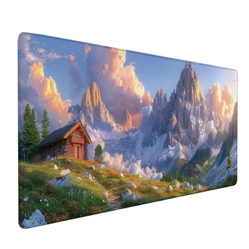 GrüN Mousepad XXL 1000x500 mm, Landschaft Mousepad Gaming, Schreibtischunterlage mit rutschfeste Gummibasis, Mouse Pad Verbessert Geschwindigkeit und Präzision, Desk Mat für Gaming Zubehör 0-7915 von KUEAJIOU
