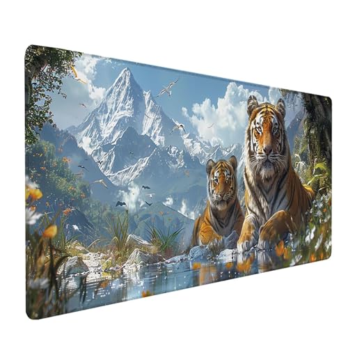 GrüN Mousepad XXL 1000x500 mm, Landschaft Mousepad Gaming, Schreibtischunterlage mit rutschfeste Gummibasis, Mouse Pad Verbessert Geschwindigkeit und Präzision, Desk Mat für Gaming Zubehör T-9966 von KUEAJIOU