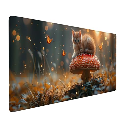 GrüN Mousepad XXL 900x400 mm, Tier Mousepad Gaming, Schreibtischunterlage mit rutschfeste Gummibasis, Mouse Pad Verbessert Geschwindigkeit und Präzision, Desk Mat für Gaming Zubehör, Geschenke 8-8630 von KUEAJIOU