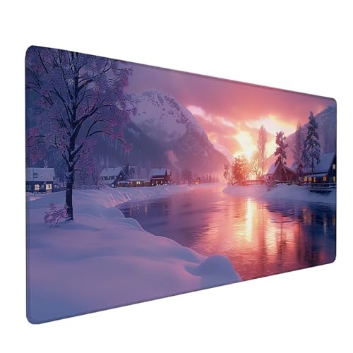 Orange Farbe Mousepad XXL, Sonnenuntergang Mauspad Groß 600x300 mm, Schreibtischunterlage mit Vernähten Kanten, Wasserdicht Rutschfest Spezielle Oberfläche Mouse Pad, Mauspads für Gaming Zubehör C-926 Orange Farbe Mousepad XXL, Sonnenuntergang Mauspad Groß 600x300 mm, Schreibtischunterlage mit Vernähten Kanten, Wasserdicht Rutschfest Spezielle Oberfläche Mouse Pad, Mauspads für Gaming Zubehör C-926 von KUEAJIOU
