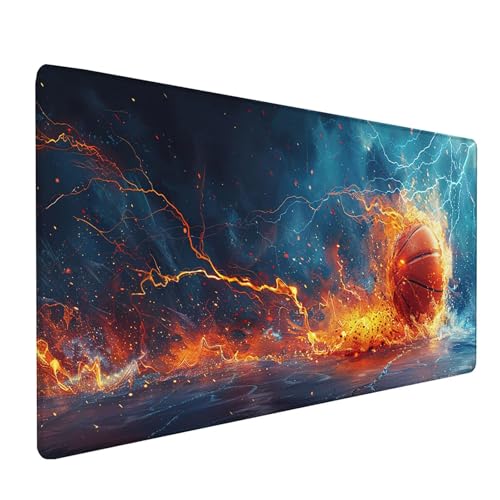 Rot Mousepad XXL, Basketball Mauspad Groß 900x400 mm, Schreibtischunterlage mit Vernähten Kanten, Wasserdicht Rutschfest Spezielle Oberfläche Mouse Pad, Mauspads für Zimmer Deko Gaming Zubehör V-4190 Rot Mousepad XXL, Basketball Mauspad Groß 900x400 mm, Schreibtischunterlage mit Vernähten Kanten, Wasserdicht Rutschfest Spezielle Oberfläche Mouse Pad, Mauspads für Zimmer Deko Gaming Zubehör V-4190 von KUEAJIOU