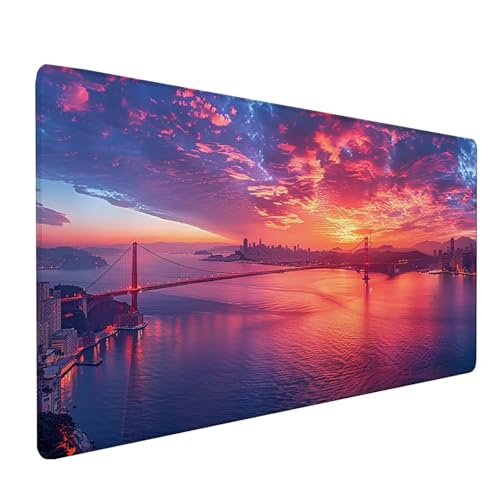 Rot Mousepad XXL, Sonnenuntergang Mauspad Groß 1200x600 mm, Schreibtischunterlage mit Vernähten Kanten, Wasserdicht Rutschfest Spezielle Oberfläche Mouse Pad, Mauspads für Gaming Zubehör 4-7777 Rot Mousepad XXL, Sonnenuntergang Mauspad Groß 1200x600 mm, Schreibtischunterlage mit Vernähten Kanten, Wasserdicht Rutschfest Spezielle Oberfläche Mouse Pad, Mauspads für Gaming Zubehör 4-7777 von KUEAJIOU