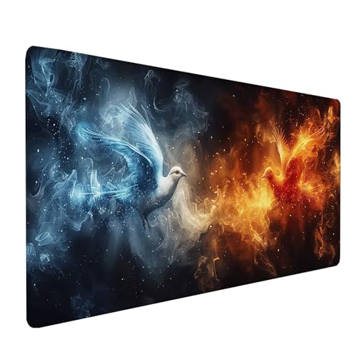 Rot Mousepad XXL, Vogel Mauspad Groß 900x400 mm, Schreibtischunterlage mit Vernähten Kanten, Wasserdicht Rutschfest Spezielle Oberfläche Mouse Pad, Mauspads für Zimmer Deko Gaming Zubehör Q-1065 Rot Mousepad XXL, Vogel Mauspad Groß 900x400 mm, Schreibtischunterlage mit Vernähten Kanten, Wasserdicht Rutschfest Spezielle Oberfläche Mouse Pad, Mauspads für Zimmer Deko Gaming Zubehör Q-1065 von KUEAJIOU
