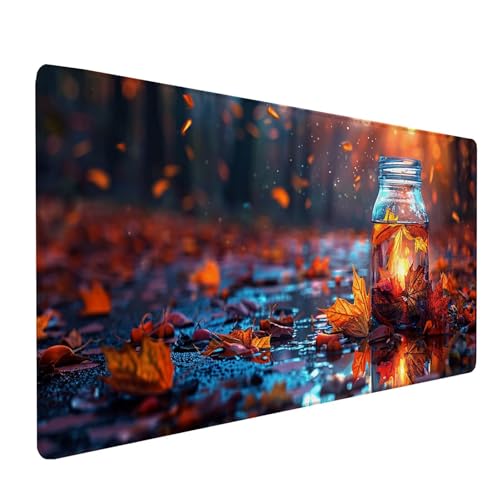 Rot Mousepad XXL 900x400 mm, BläTter Mousepad Gaming, Schreibtischunterlage mit rutschfeste Gummibasis, Mouse Pad Verbessert Geschwindigkeit und Präzision, Desk Mat für Gaming Zubehör 4-8978 Rot Mousepad XXL 900x400 mm, BläTter Mousepad Gaming, Schreibtischunterlage mit rutschfeste Gummibasis, Mouse Pad Verbessert Geschwindigkeit und Präzision, Desk Mat für Gaming Zubehör 4-8978 von KUEAJIOU