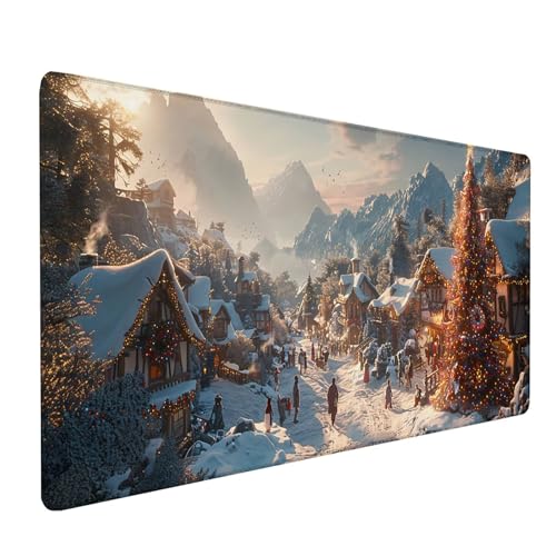 Weiß Mousepad XXL, Schneeszene Mauspad Groß 800x400 mm, Schreibtischunterlage mit Vernähten Kanten, Wasserdicht Rutschfest Spezielle Oberfläche Mouse Pad, Mauspads für Gaming Zubehör, Geschenke Y-6250 Weiß Mousepad XXL, Schneeszene Mauspad Groß 800x400 mm, Schreibtischunterlage mit Vernähten Kanten, Wasserdicht Rutschfest Spezielle Oberfläche Mouse Pad, Mauspads für Gaming Zubehör, Geschenke Y-6250 von KUEAJIOU