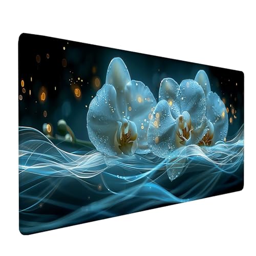 Weiß Mousepad XXL 700x400 mm, Blume Mousepad Gaming, Schreibtischunterlage mit Rutschfeste Gummibasis, Mouse Pad Verbessert Geschwindigkeit und Präzision, Desk Mat für Gaming Zubehör, Geschenke I-6759 Weiß Mousepad XXL 700x400 mm, Blume Mousepad Gaming, Schreibtischunterlage mit Rutschfeste Gummibasis, Mouse Pad Verbessert Geschwindigkeit und Präzision, Desk Mat für Gaming Zubehör, Geschenke I-6759 von KUEAJIOU