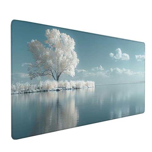 Weiß Mousepad XXL 900x400 mm, Baum Mousepad Gaming, Schreibtischunterlage mit rutschfeste Gummibasis, Mouse Pad Verbessert Geschwindigkeit und Präzision, Desk Mat für Gaming Zubehör, Geschenke 1-3127 Weiß Mousepad XXL 900x400 mm, Baum Mousepad Gaming, Schreibtischunterlage mit rutschfeste Gummibasis, Mouse Pad Verbessert Geschwindigkeit und Präzision, Desk Mat für Gaming Zubehör, Geschenke 1-3127 von KUEAJIOU