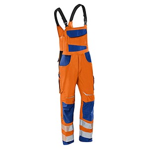 KÜBLER® unisex Warnschutz-Latzhose REFLECTIQ orange, kornblau Größe 102 von KÜBLER®