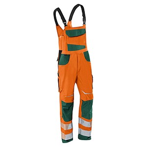 KÜBLER® unisex Warnschutz-Latzhose REFLECTIQ orange, moosgrün Größe 44 von KÜBLER®