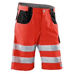 KÜBLER® unisex Warnschutzhose kurz REFLECTIQ rot, schwarz Größe 46 von KÜBLER®