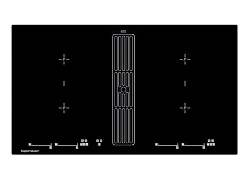 Küppersbusch KMI 9800.0 SR K-Series. 8 Kochfeldabzug Induktion mit Abluftführung links von KÜPPERSBUSCH