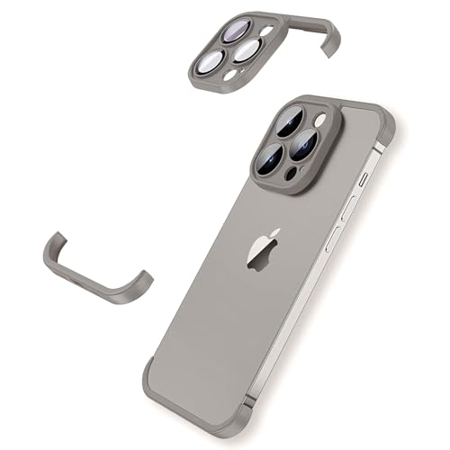KUGEW Rahmenlose Schutzhülle für iPhone 16 Pro, mit Kameraobjektivschutz, schlanke Passform, keine Rückseite, kein Rahmen, TPU-Stoßdämpfer, kompatibel mit MagSafe, hervorragende Wärmeableitung, von KUGEW