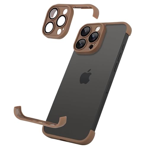 KUGEW Rahmenlose Schutzhülle für iPhone 16 Pro, mit Kameraobjektivschutz, schlanke Passform, keine Rückseite, kein Rahmen, TPU-Stoßdämpfer, kompatibel mit MagSafe, hervorragende Wärmeableitung, von KUGEW