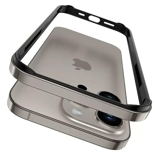 KUGEW Schutzhülle für iPhone 16 Pro, aus Metall, Aluminiumlegierung und TPU-Stoßfängerrahmen, schmale Passform, kein Rückendesign, hervorragende Wärmeableitung, kabelloses Laden, kompatibel mit 4 von KUGEW