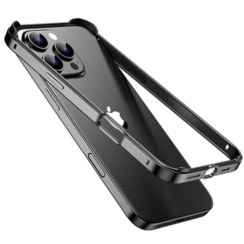 KUGEW Schutzhülle für iPhone 16 Pro Max, aus Metall, Aluminiumlegierung und TPU-Stoßfängerrahmen, schmale Passform, kein Rückendesign, hervorragende Wärmeableitung, kompatibel mit MagSafe 4 Ecken, von KUGEW