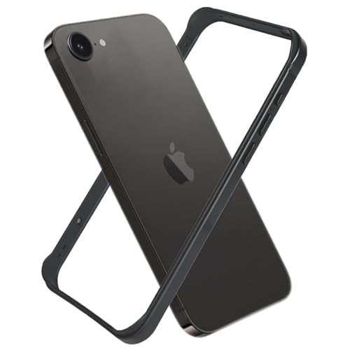 KUGEW Schutzhülle für iPhone 16e, aus Metall, Aluminiumlegierung und TPU-Stoßfängerrahmen, schmale Passform, kein Rückendesign, hervorragende Wärmeableitung, kompatibel mit MagSafe 4 Ecken, erhöht, von KUGEW