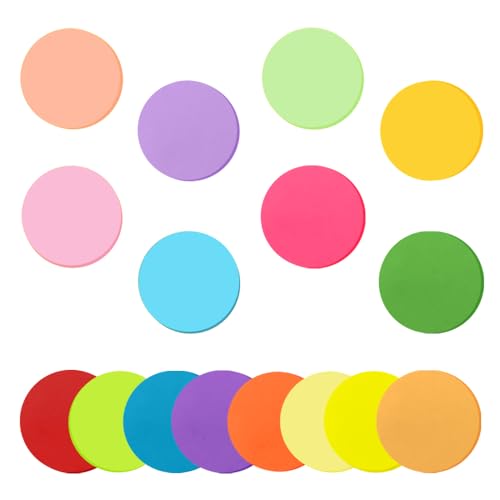 Farbige Haftnotizen, 16 Farben 800 Blatt Runden Selbstklebende Haftnotizzettel, Sticky Notes für Büro Schule Zuhause Memo Notizblöck 60 x 60 mm von KUIZHEN