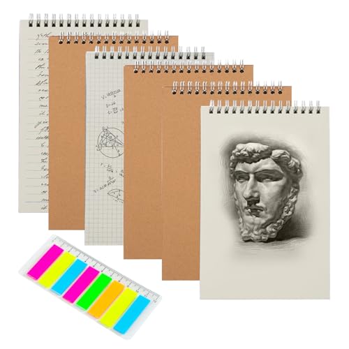 KUIZHEN A6 Spirale Notizblock, 6 Stück Notizbuch A6 Kariert Kraft Cover Collegeblock Schreibblock Kariert Klein Notizblock Journal Tagebuch Schreibblock für Büro und Schule(3 Stil) KUIZHEN A6 Spirale Notizblock, 6 Stück Notizbuch A6 Kariert Kraft Cover Collegeblock Schreibblock Kariert Klein Notizblock Journal Tagebuch Schreibblock für Büro und Schule(3 Stil) von KUIZHEN