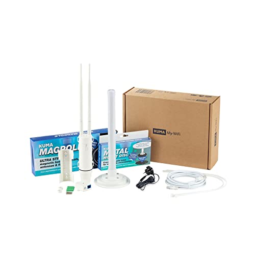 KUMA My WiFi Antennen Booster Kit - 600 Mbit/s Dualband 5 GHz 2,4 GHz Hotspot WLAN Range Extender - Antenna Signalverstärker für Zuhause Büro Garten Gebäude - Repeater Router AP Access Point Modus von KUMA