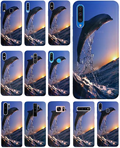 KUMO Hülle für Apple iPhone 7/8 Handyhülle Design 626 Delfin im Meer Delphin Blau Grau aus flexiblem Silikon SchutzHülle Softcase HandyCover Hülle für Apple iPhone 7/8 von KUMO