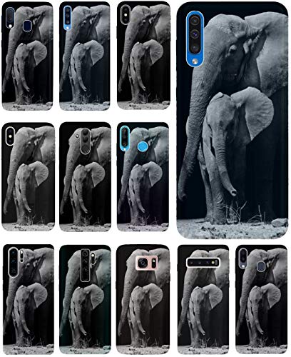 KUMO Hülle für Apple iPhone XS Handyhülle Design 565 Elefant Elefantenbaby Schwarz Grau aus flexiblem Silikon SchutzHülle Softcase HandyCover Hülle für Apple iPhone XS von KUMO