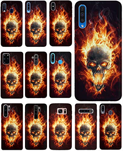 KuMo Hülle für Huawei Mate 10 Lite Handyhülle Design 1095 Totenkopf Skull Feuer aus flexiblem Silikon SchutzHülle Softcase HandyCover Hülle für Huawei Mate 10 Lite von KuMo