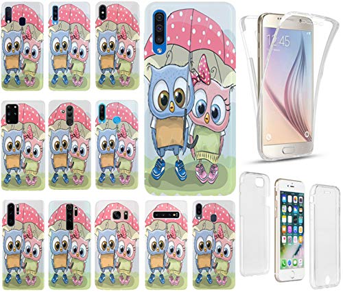 KuMo Hülle für Huawei P20 Pro Handyhülle Motiv 1225 Eule Eulen Rosa Blau Premium Hülle Silikon Fullbody 360 Grad Rundum SchutzHülle Softcase HandyCover Hülle für Huawei P20 Pro von KuMo