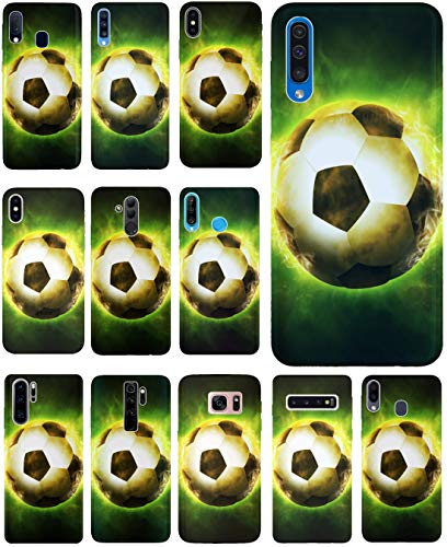 KUMO Hülle für Samsung Galaxy A51 Handyhülle Design 1314 Fußball Fussball Schwarz Grün aus flexiblem Silikon SchutzHülle Softcase HandyCover Hülle für Samsung Galaxy A51 von KUMO
