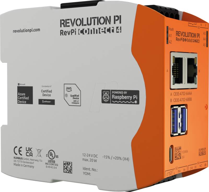 REVPI CON4 32G8 - RevPi Connect 4, 32 GB Flash, 8 GB RAM von KUNBUS