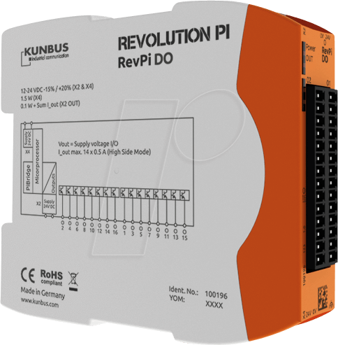 REVPI DO - RevPi Digitales Output-Modul mit 16 Ausgängen von KUNBUS