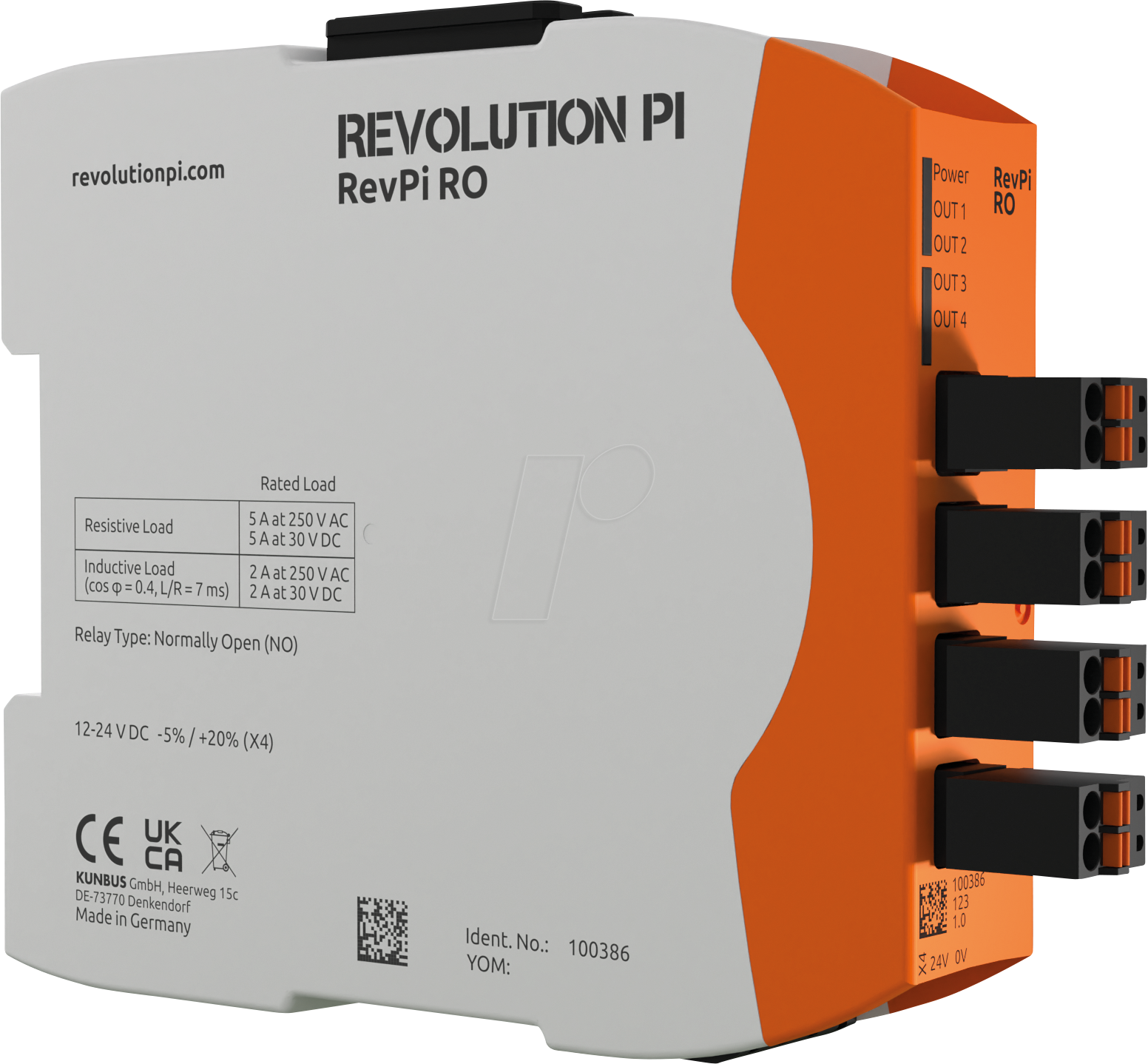 REVPI RO - RevPi Relais Ausgangsmodul, 5A/230VAC/30VDC (NO) von KUNBUS