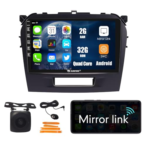 Android 10 Autoradio Autonavigation Stereo Multimedia Player GPS Radio 2.5D Touchscreen fürSUZUKI Vitara 2015-2019 von KUNFINE